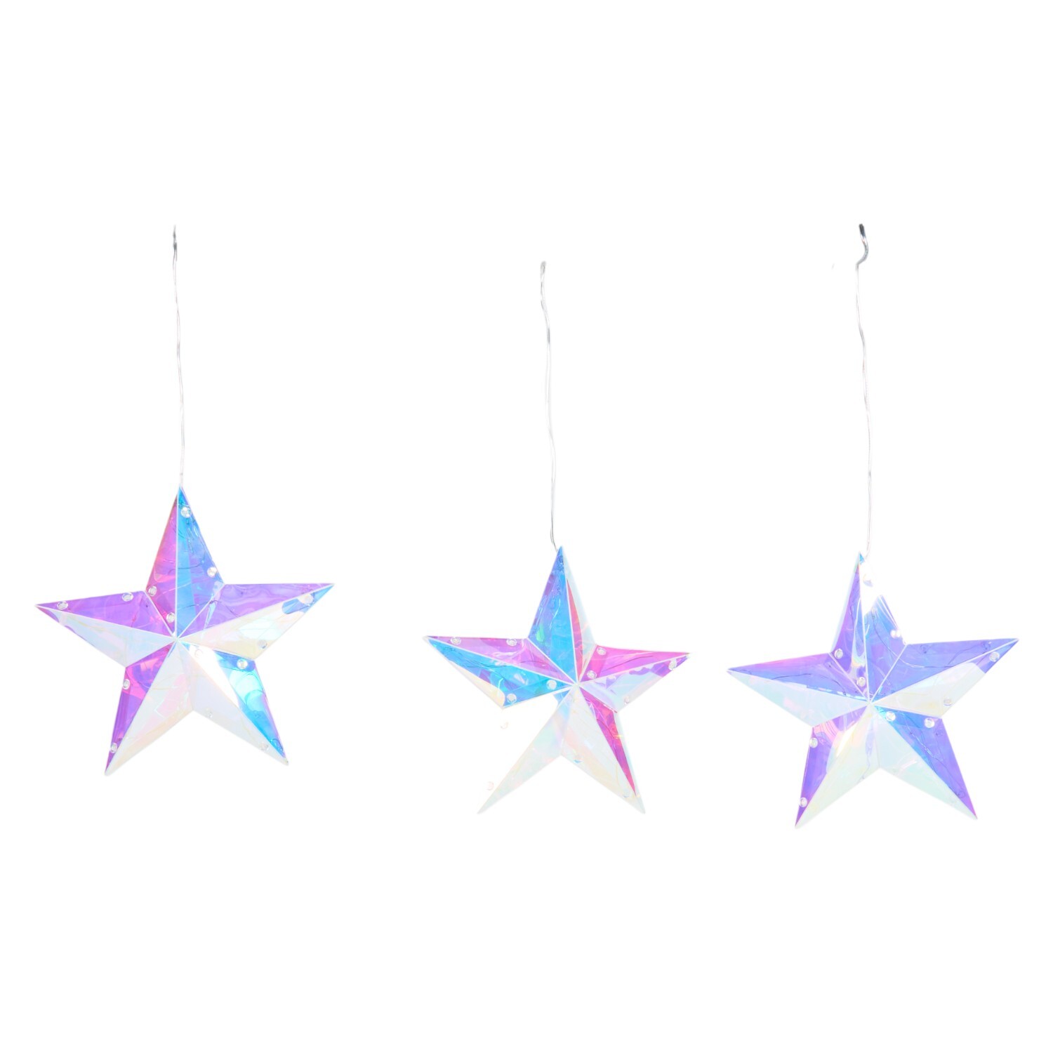 50 LED Star Iridescent Curtain Lights Iridescent Image 1