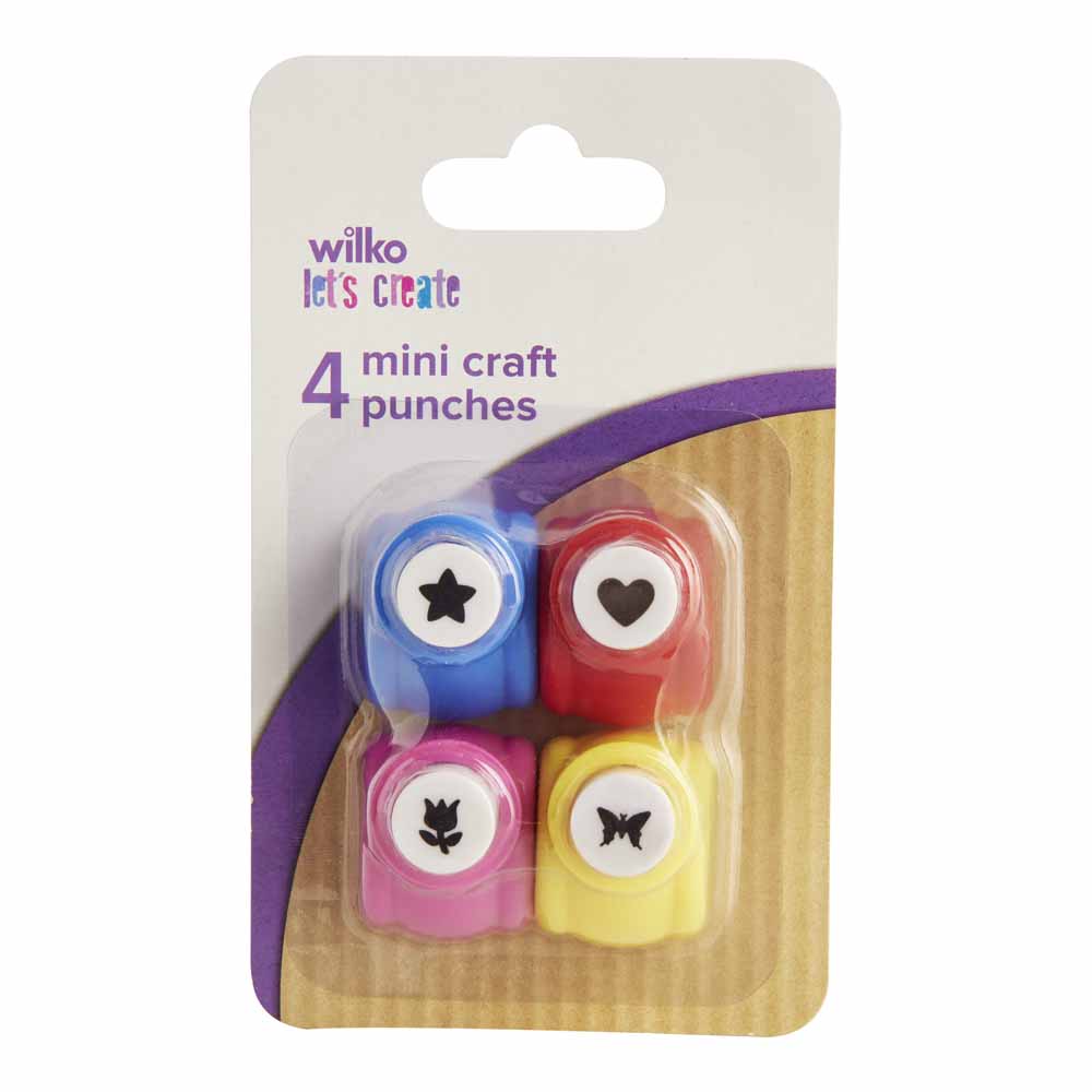 Wilko Mini Shaped Craft Punches 4 pack Image