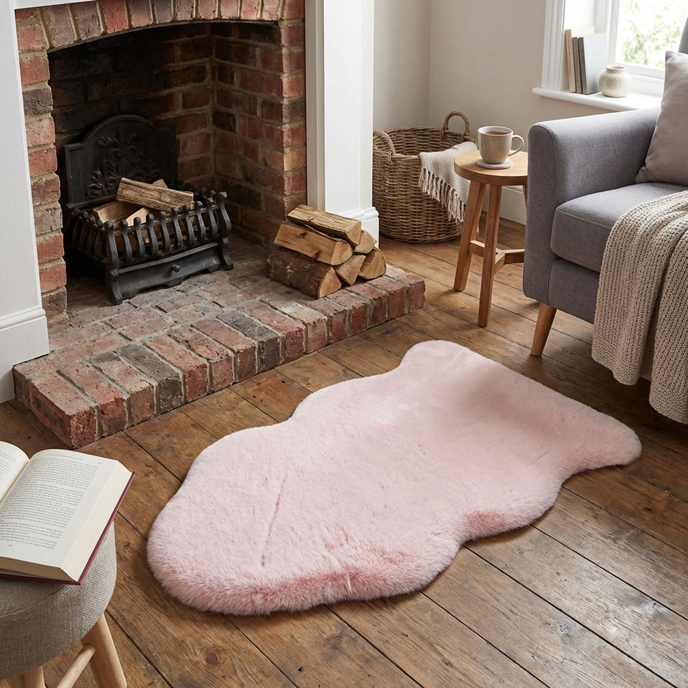 Blossom Faux Rabbit Fur Rug 90 x 60cm Image 4