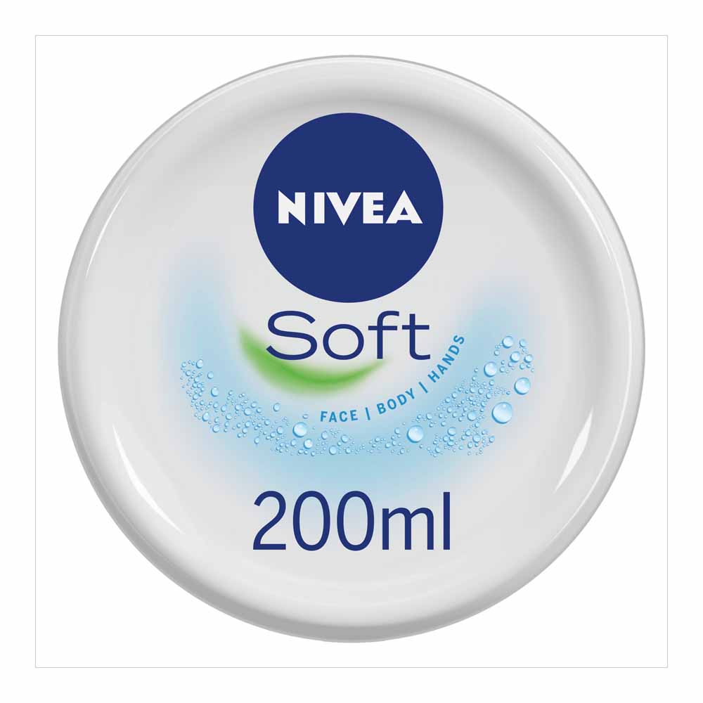 Nivea Soft Moisturiser Cream for Face Hands and Body 200ml Image