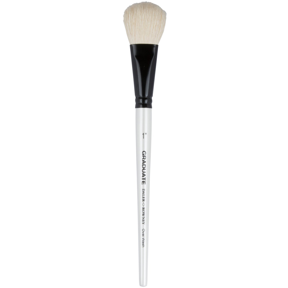 Daler-Rowney Graduate White Goat Oval Wash Short Handle Brush - 1 inch Image 1
