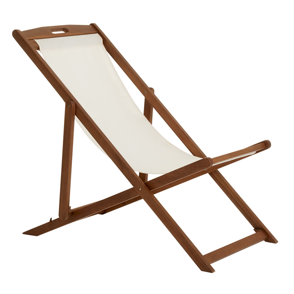 Wilko Hardwood Deck Chair Image 1