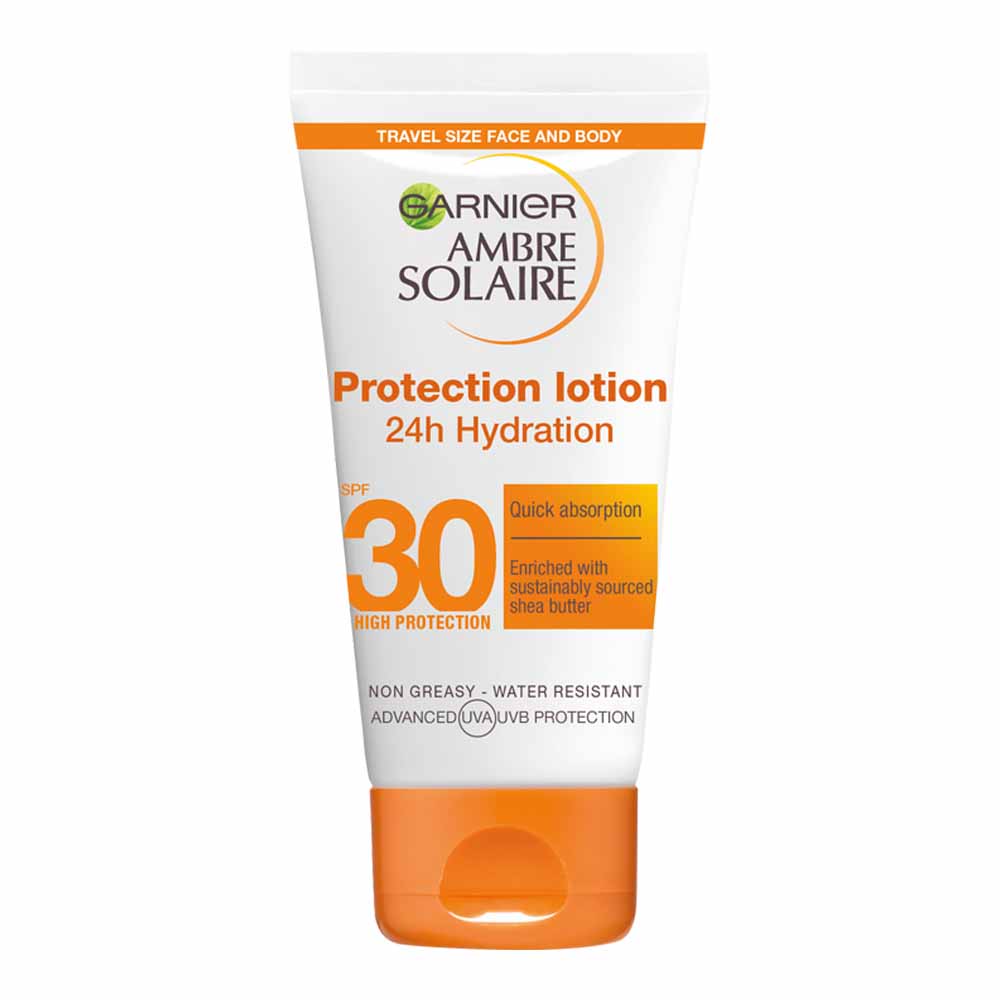 Garnier Ambre Solaire Hydra 24 Hour Protect Hydrating Protection Lotion SPF30 50ml Image 1