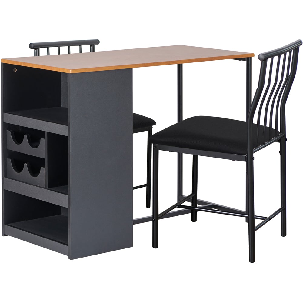 Greenhurst 2 Seater White and Tan MDF Compact Bistro Set with Storage Image 2