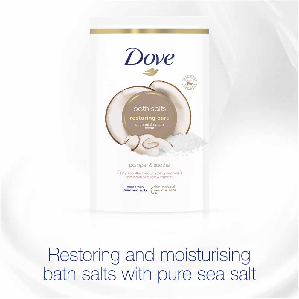 Dove Coconut and Cacao Restoring Care Bath Salts 900g Image 4