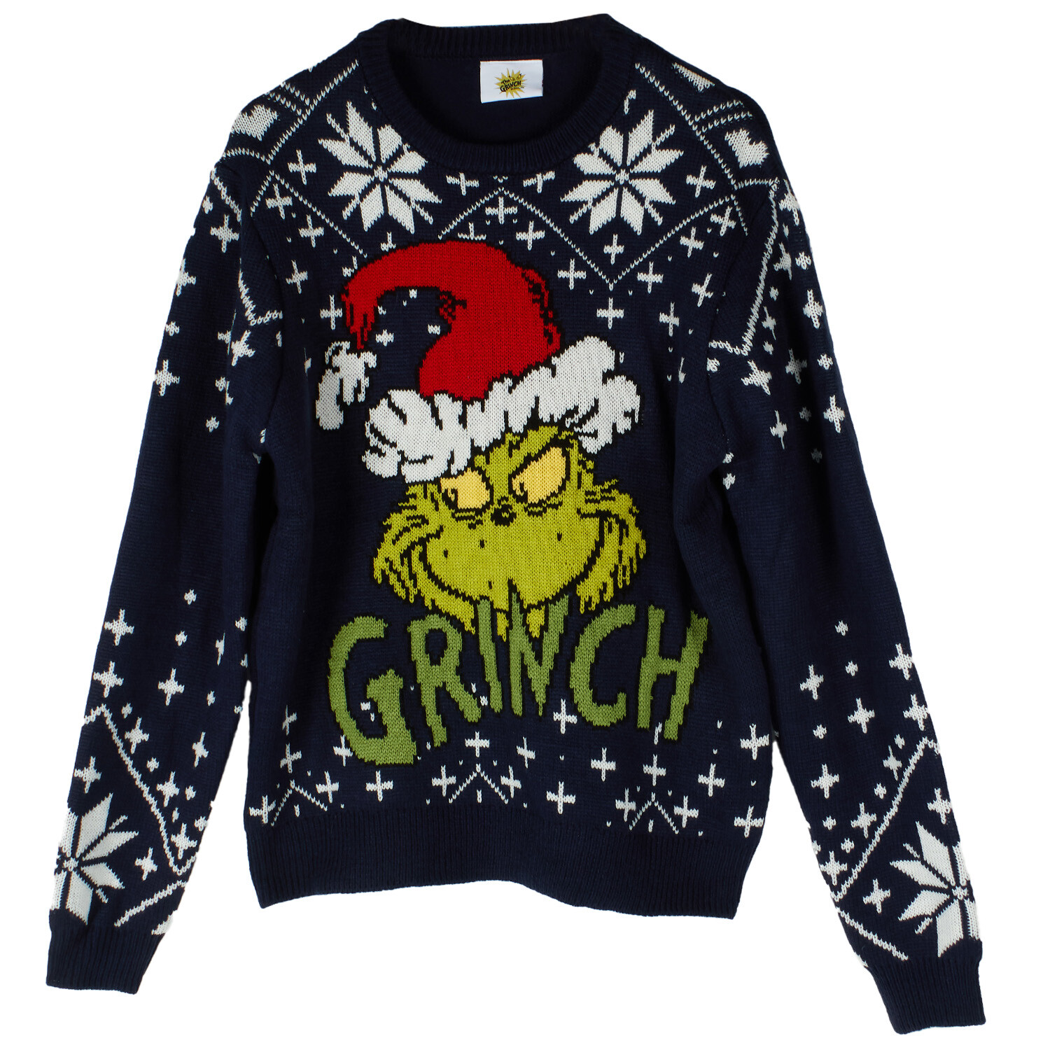 Grinch Snowflake Knitted Jumper Black Age 6-8 Image 1