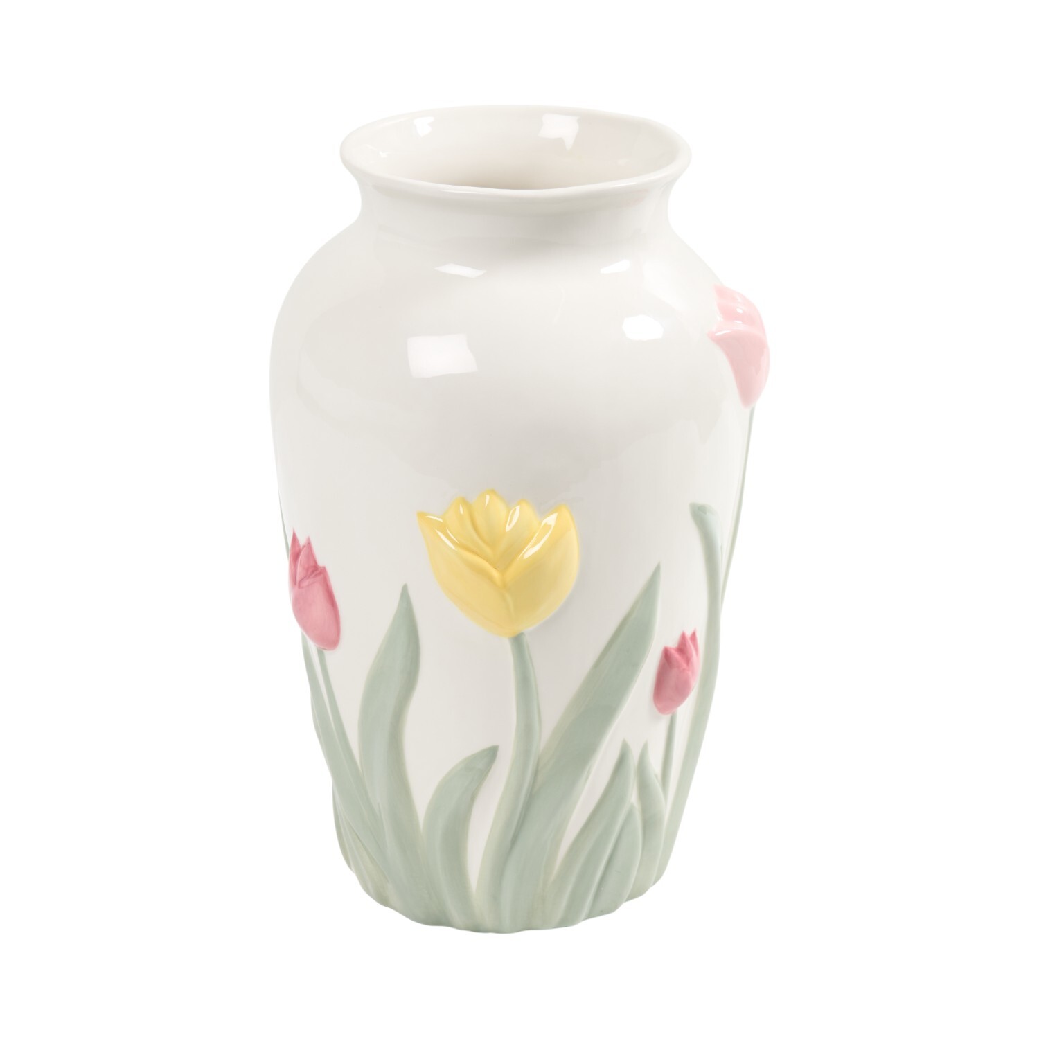 Ceramic Tulip Vase White Image 2