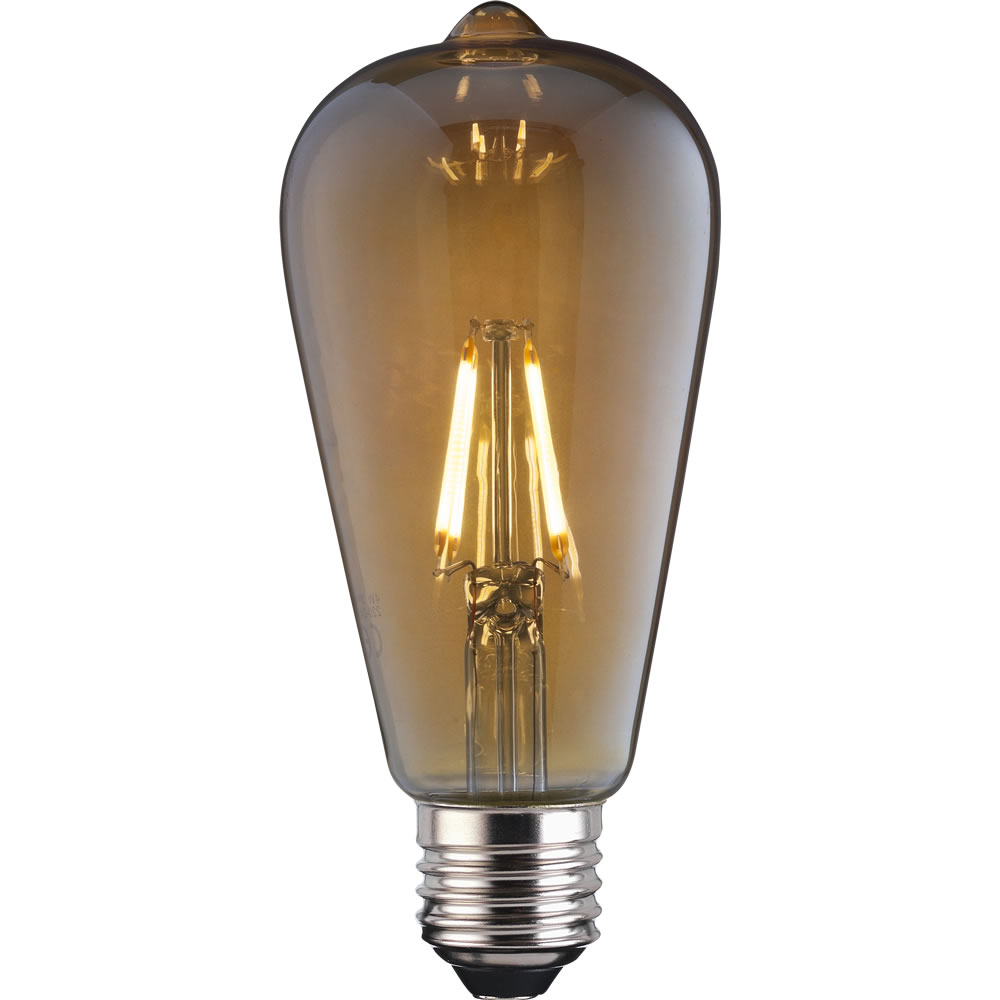 TCP 1 pack Screw E27/ES LED 4W 380 Lumens ST64 Vintage Filament Light Bulb Image 1