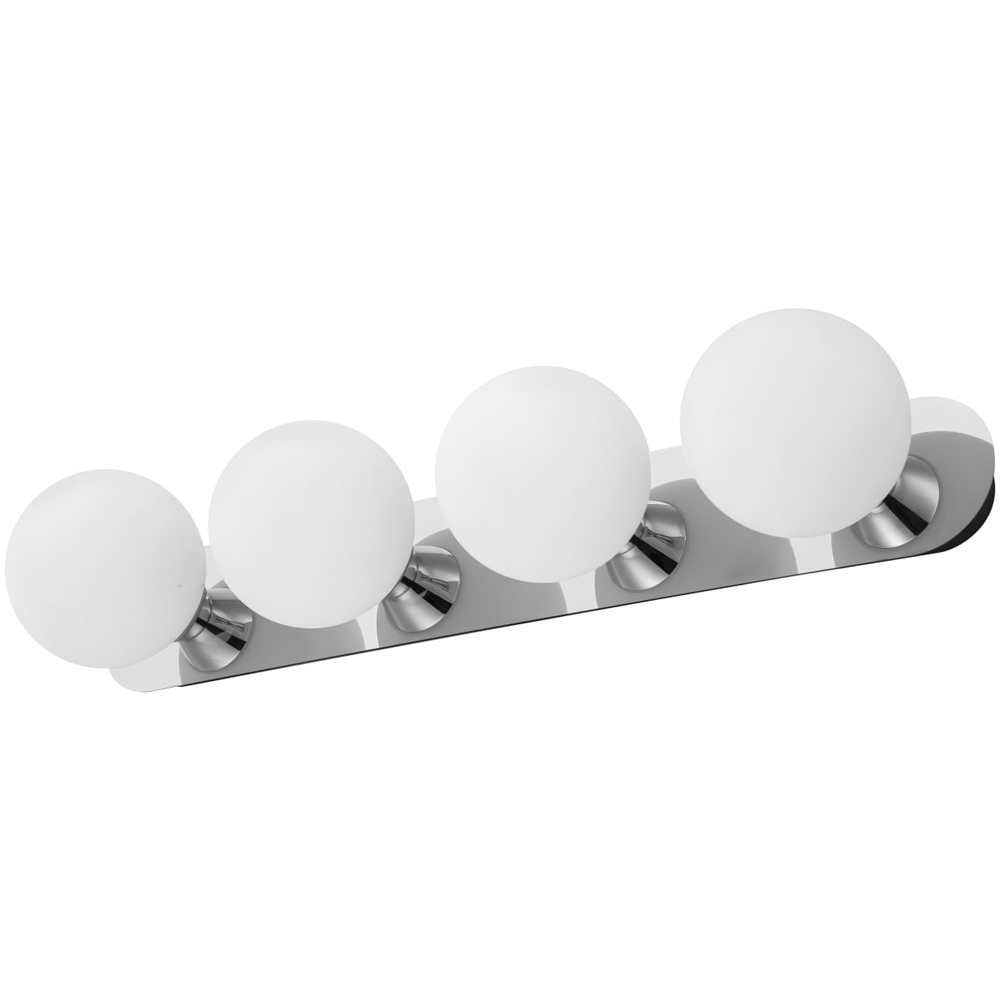 Cosylyte Bowen Bathroom 4 Light Classic Opal Glass Chrome Ceiling Flush Light Image 3