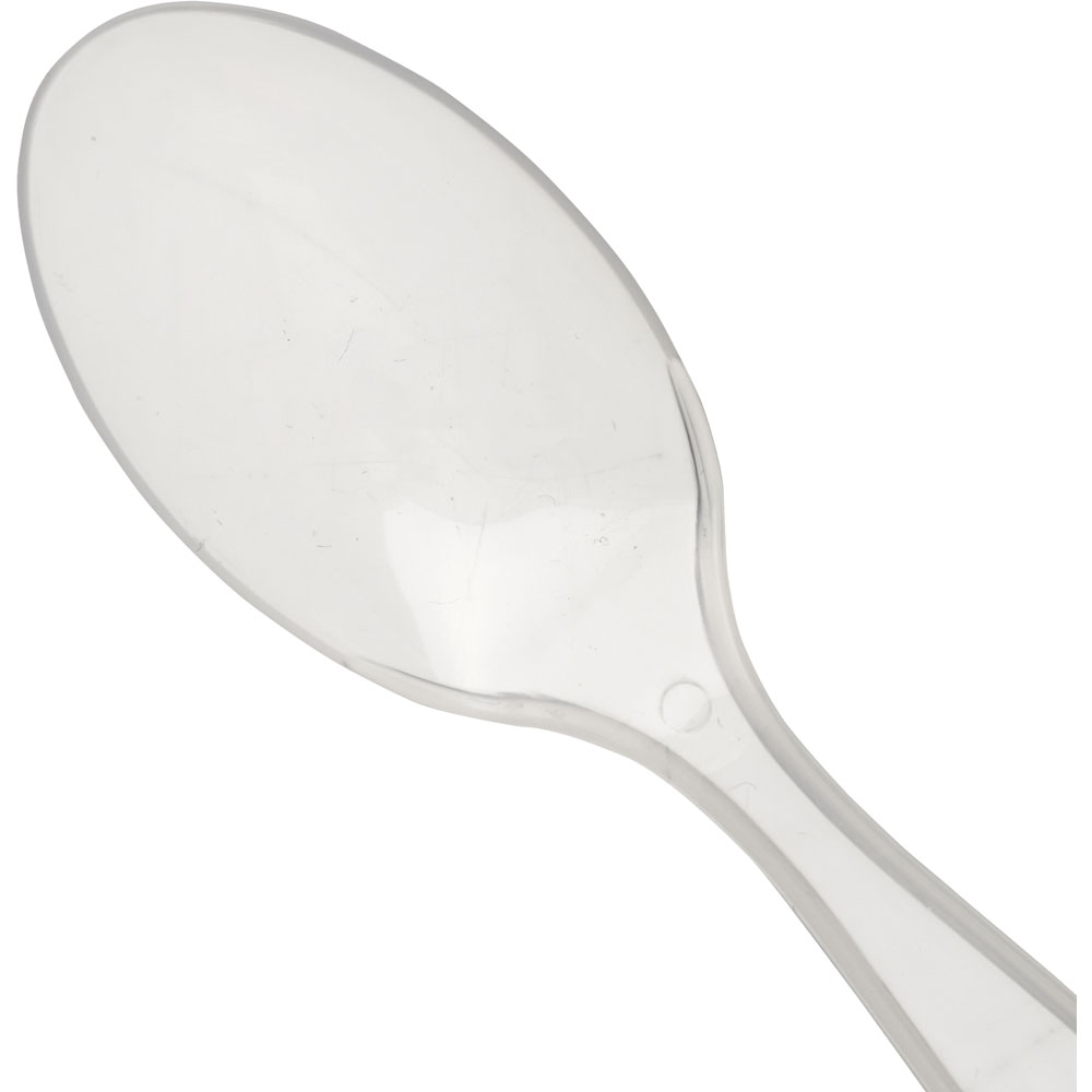 Wilko 30 Pack Plastic Clear Dessert Spoons Wilko