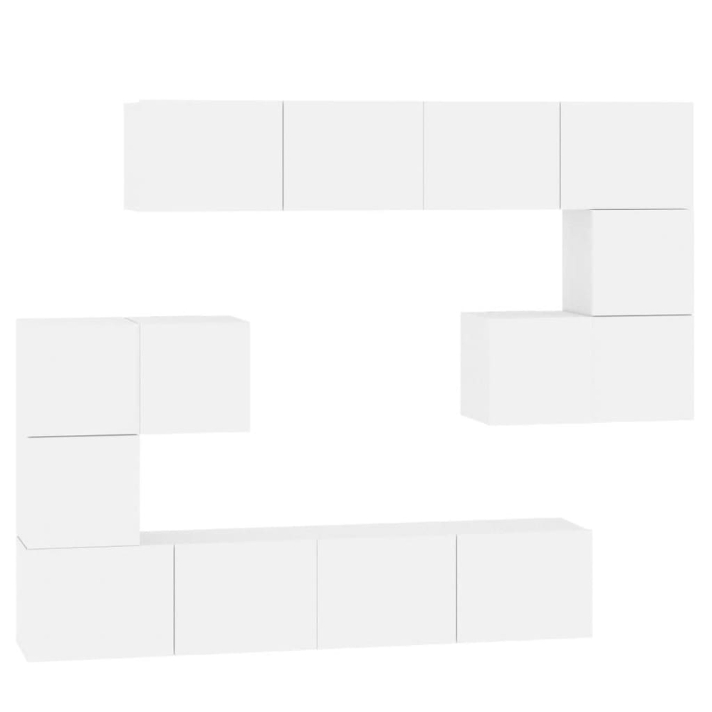 vidaXL 14 Door White Wall Mounted TV Cabinet Image 2