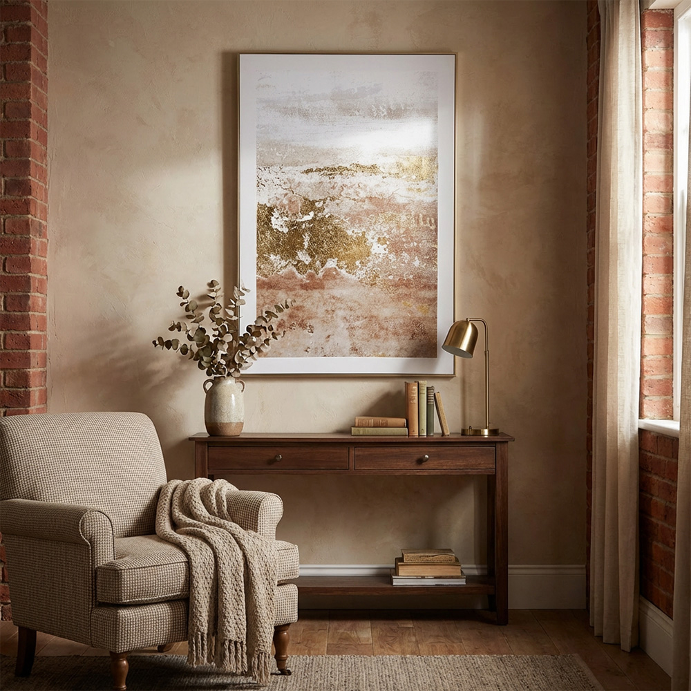 Bronze Distressed Foiled Framed Wall Art 90 x 60cm Image 2
