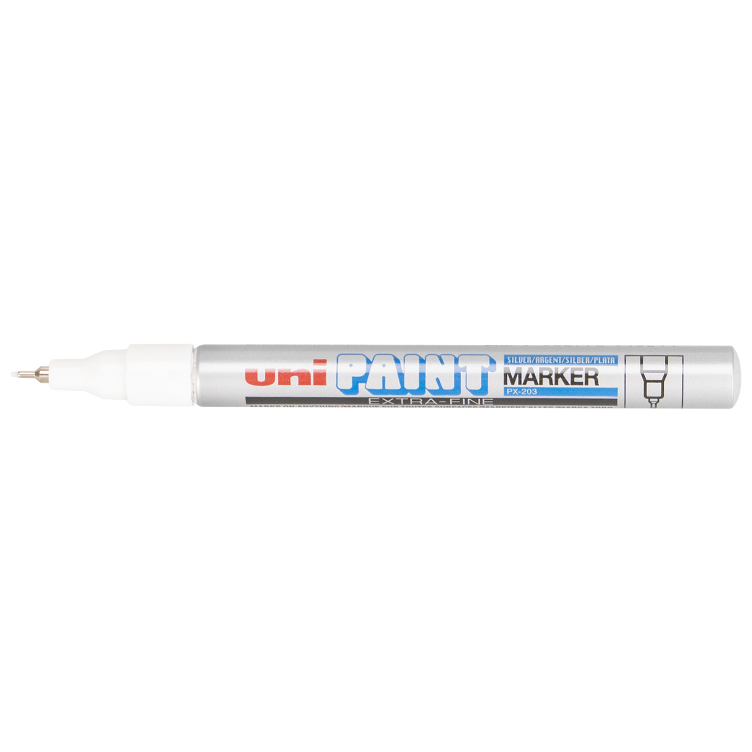 Uniball Paint Marker Pen PX-203 - Silver Image 2