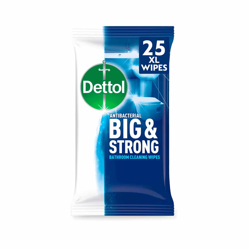 Dettol Big and Strong Bathroom Wipes 25 Pack Image 1