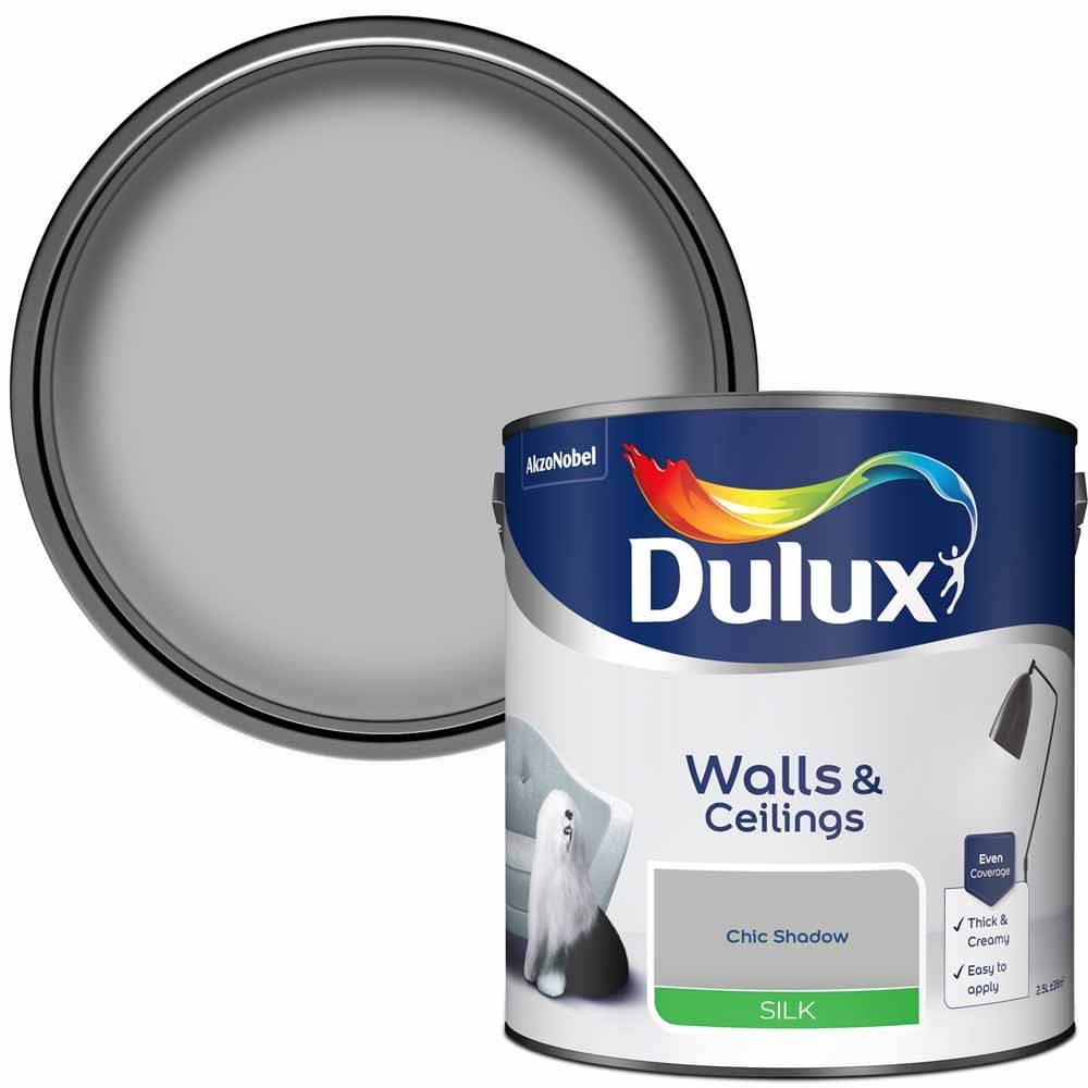 Dulux Walls & Ceilings Chic Shadow Silk Emulsion Paint 2.5L Image 1