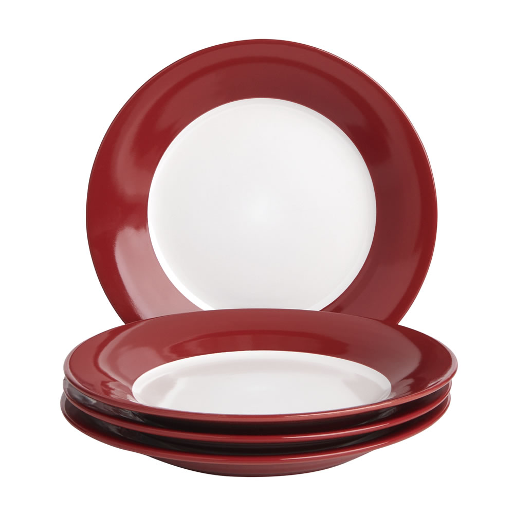 Wilko Colour Play 12 piece Red Dinner Set Image 3