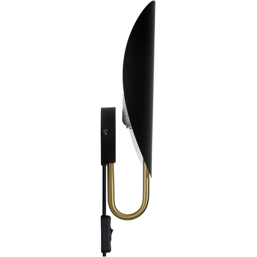 Nordlux Spargo Black and Brass Curved Shade Wall Light Image 4