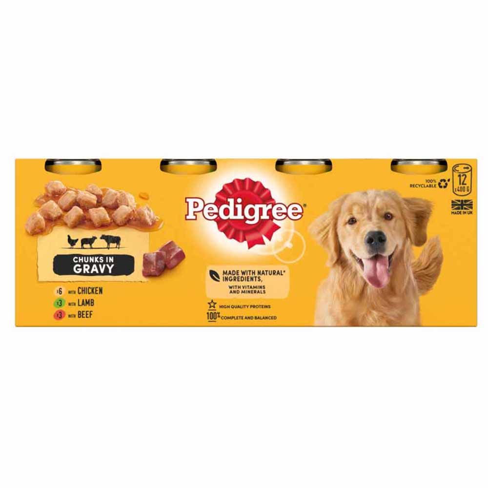 Pedigree Mixed Selection in Gravy Tinned Dog Food 12 x 400g Image 2