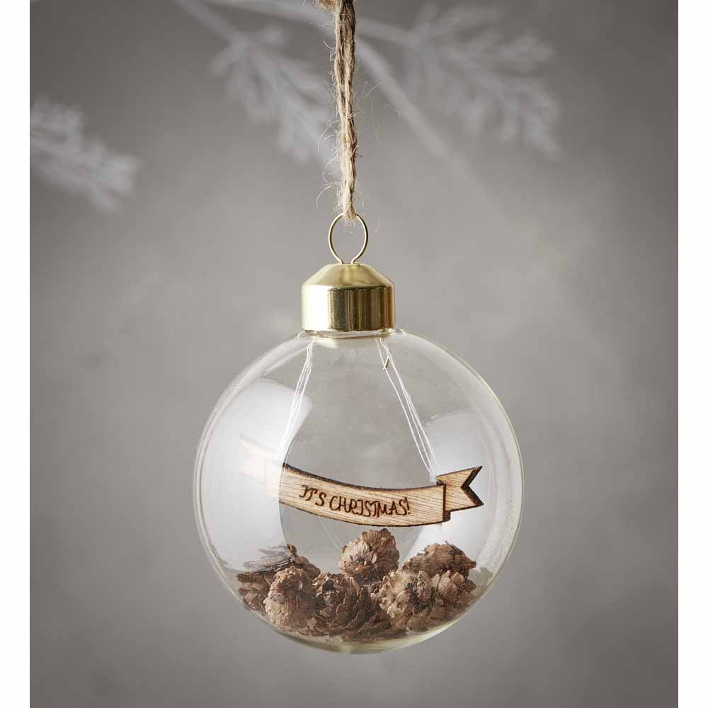 Wilko Midwinter Pinecones Laser Cut Christmas Tree Decoration Image 2