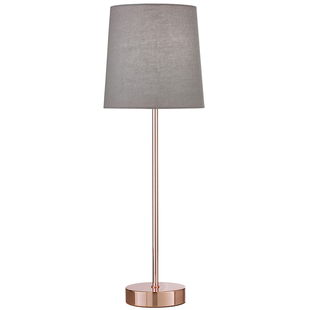 Tall Stick Table Lamp Rose Gold | Grey Image 1