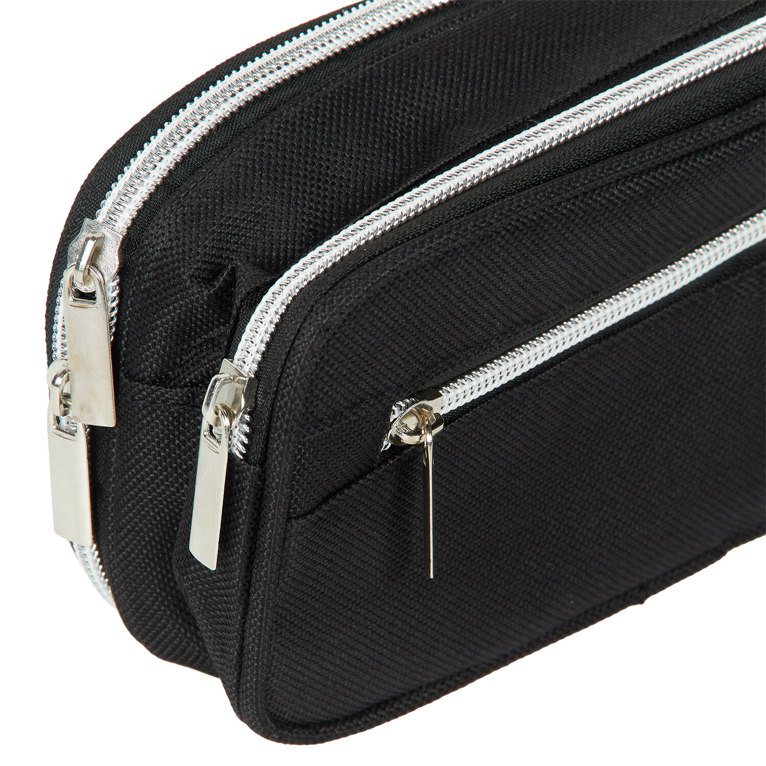Black and Silver PU Pencil Case - Black and Silver Image 5