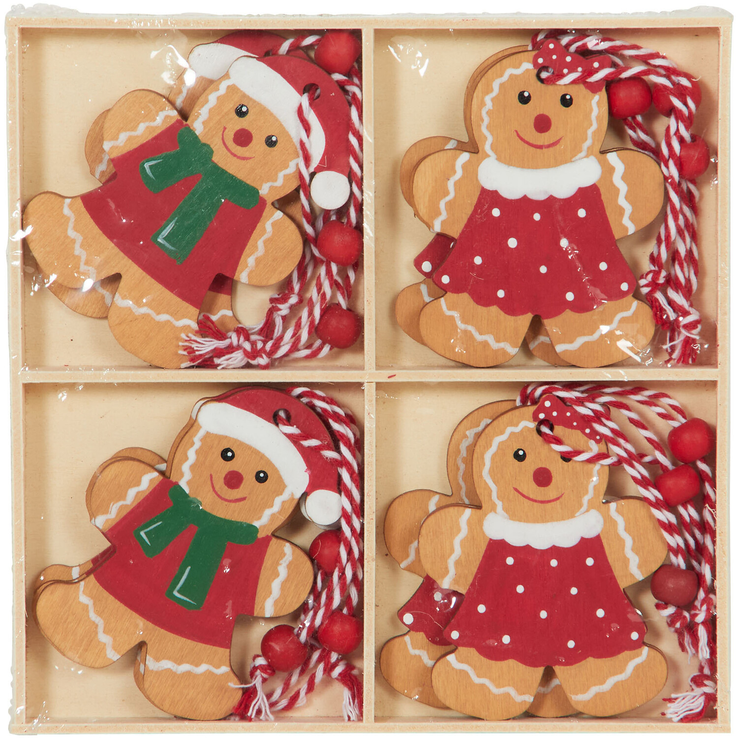 Set of 12 Wooden Gingerbread Characters Image 1