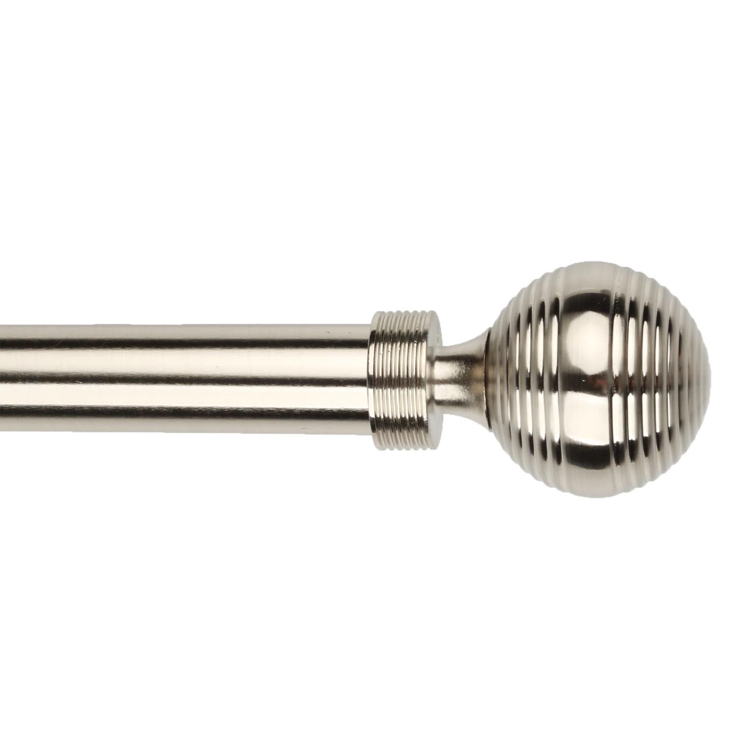Mayfair 170 to 300cm Extendable Satin Silver Curtain Pole Image