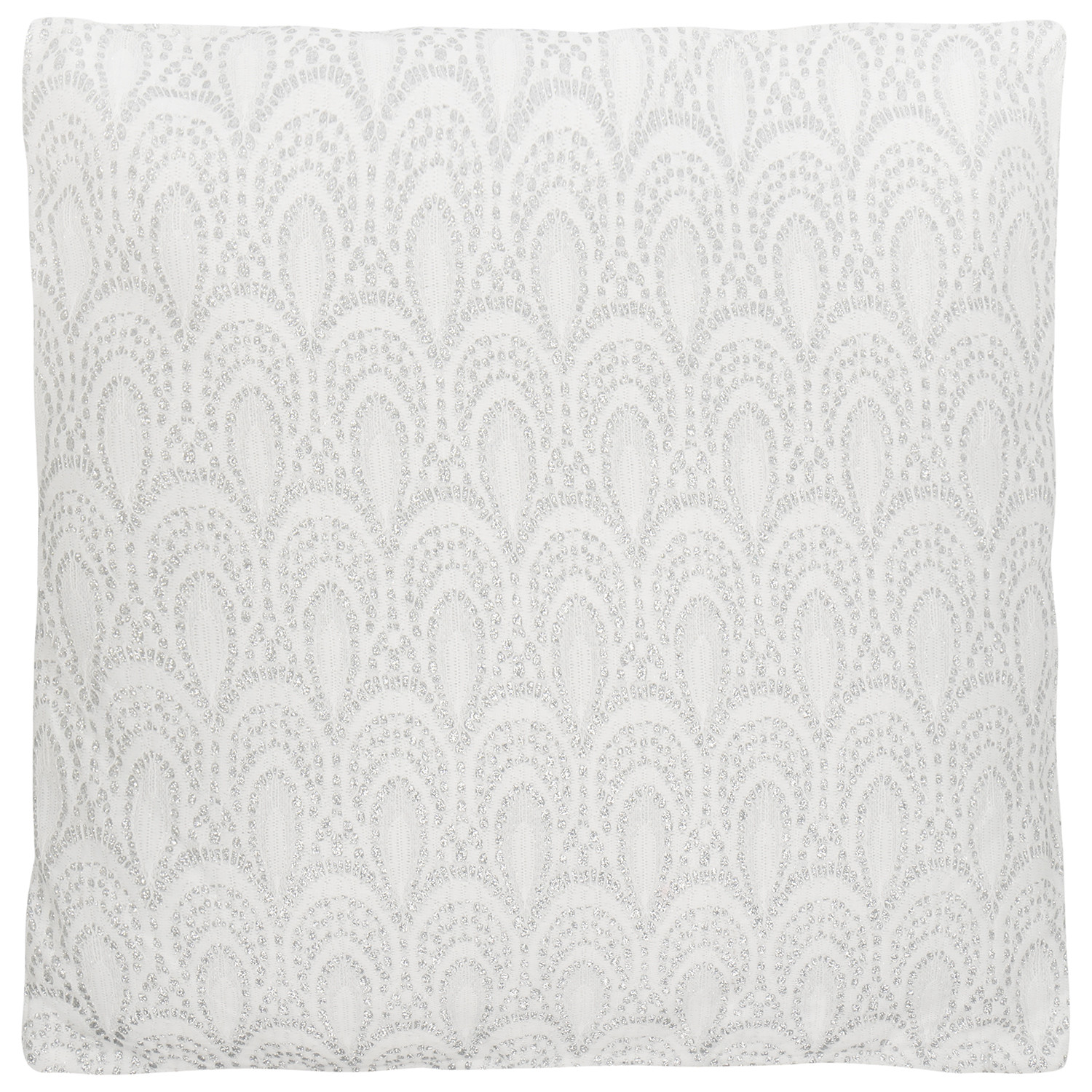 Divante Charlene Silver Embroidered Cushion 43 x 43cm Image 1