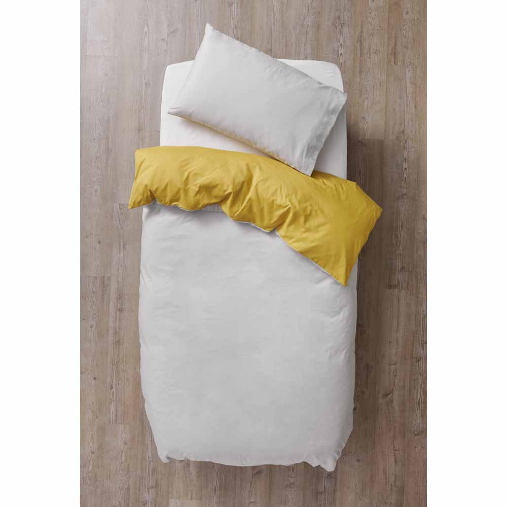 Wilko Ochre Grey Reversible Duvet Single Wilko