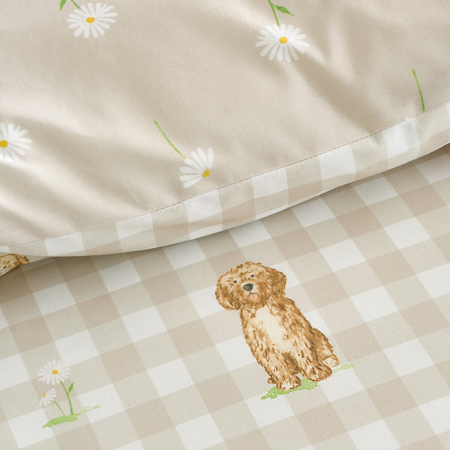 Daisy Doodle Duvet Set Natural King Image 4