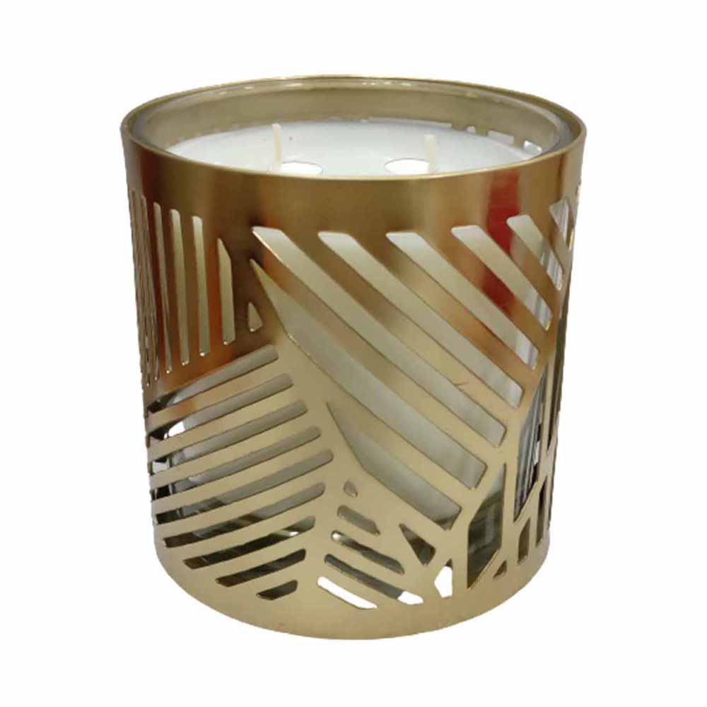 Wilko Gold Cased 2-Wick Candle Image 1