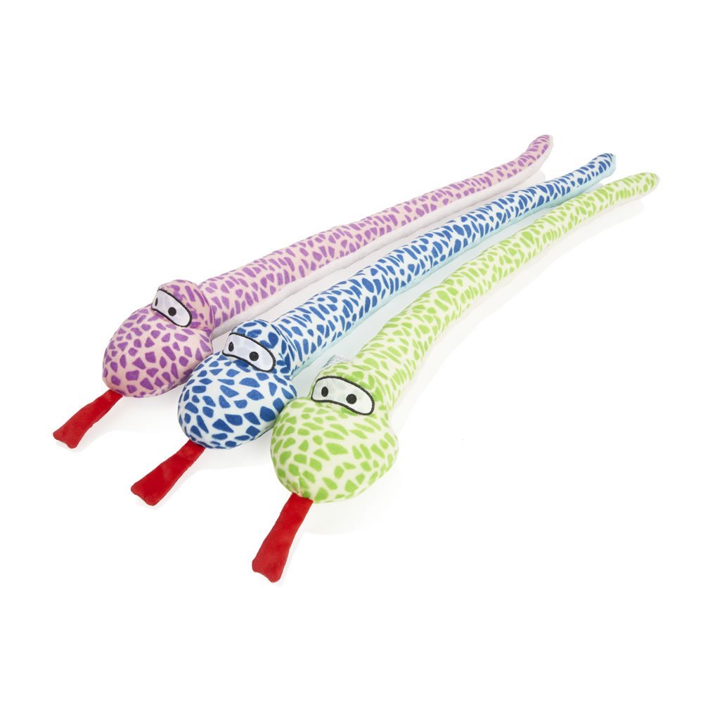 Single Wilko Plush Snake Dog Toy in Assorted styles Image 1
