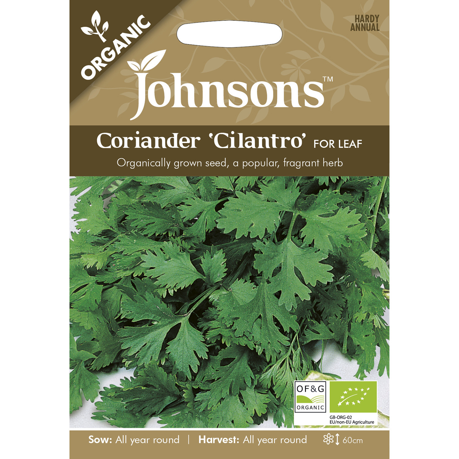 Johnsons Organic For Leaf Coriander Herb Seeds Image 2