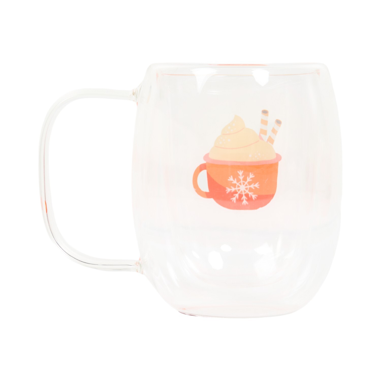 Double Wall Christmas Glass Mug Image 4