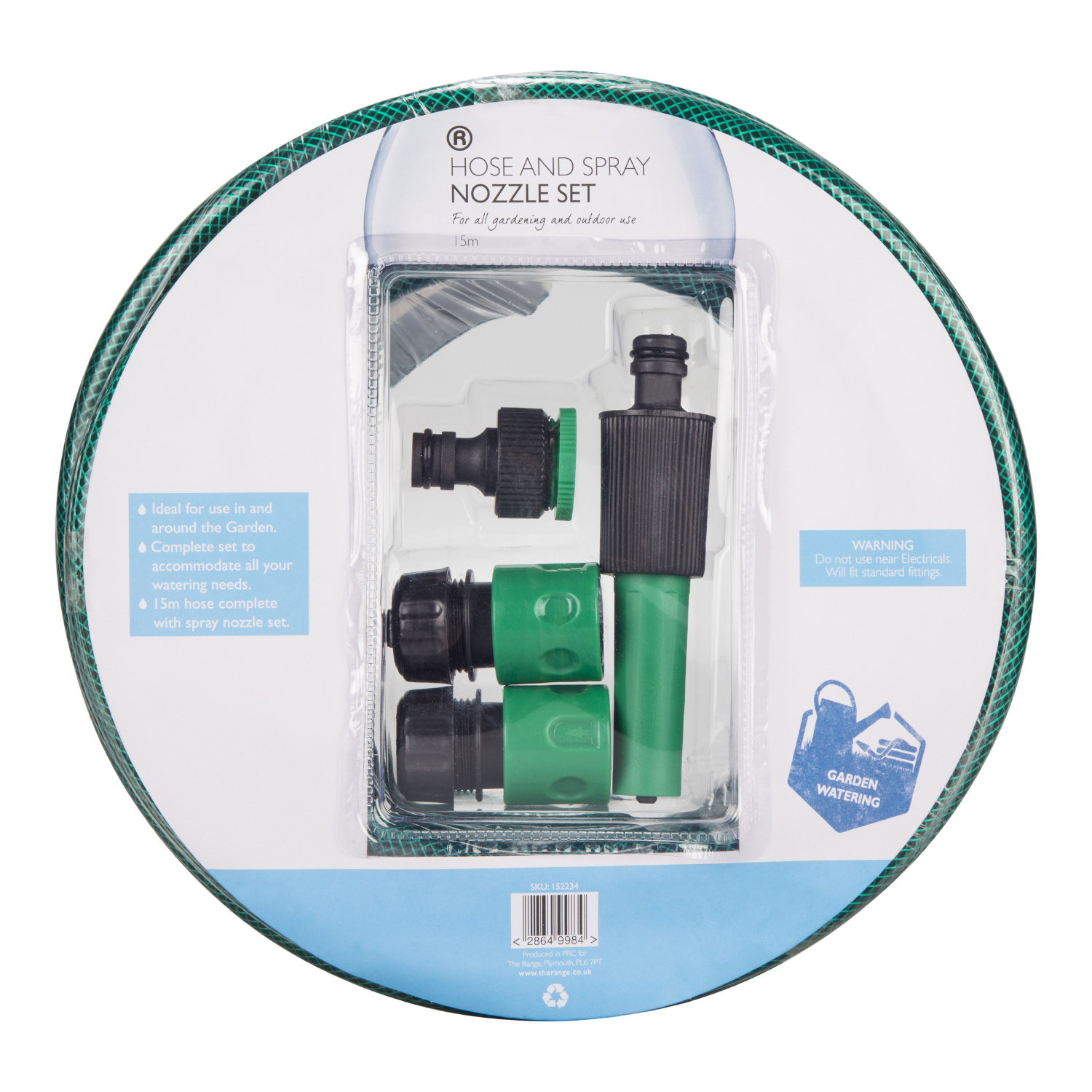 15m Hose and Spray Nozzle Set - Green Image