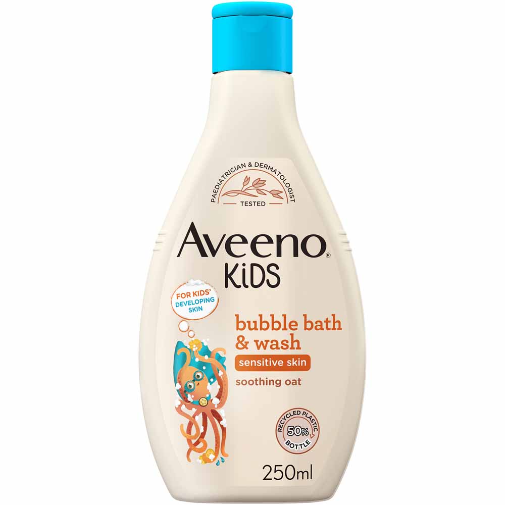Aveeno Kids Bubble Bath + Wash 250ml Image 1
