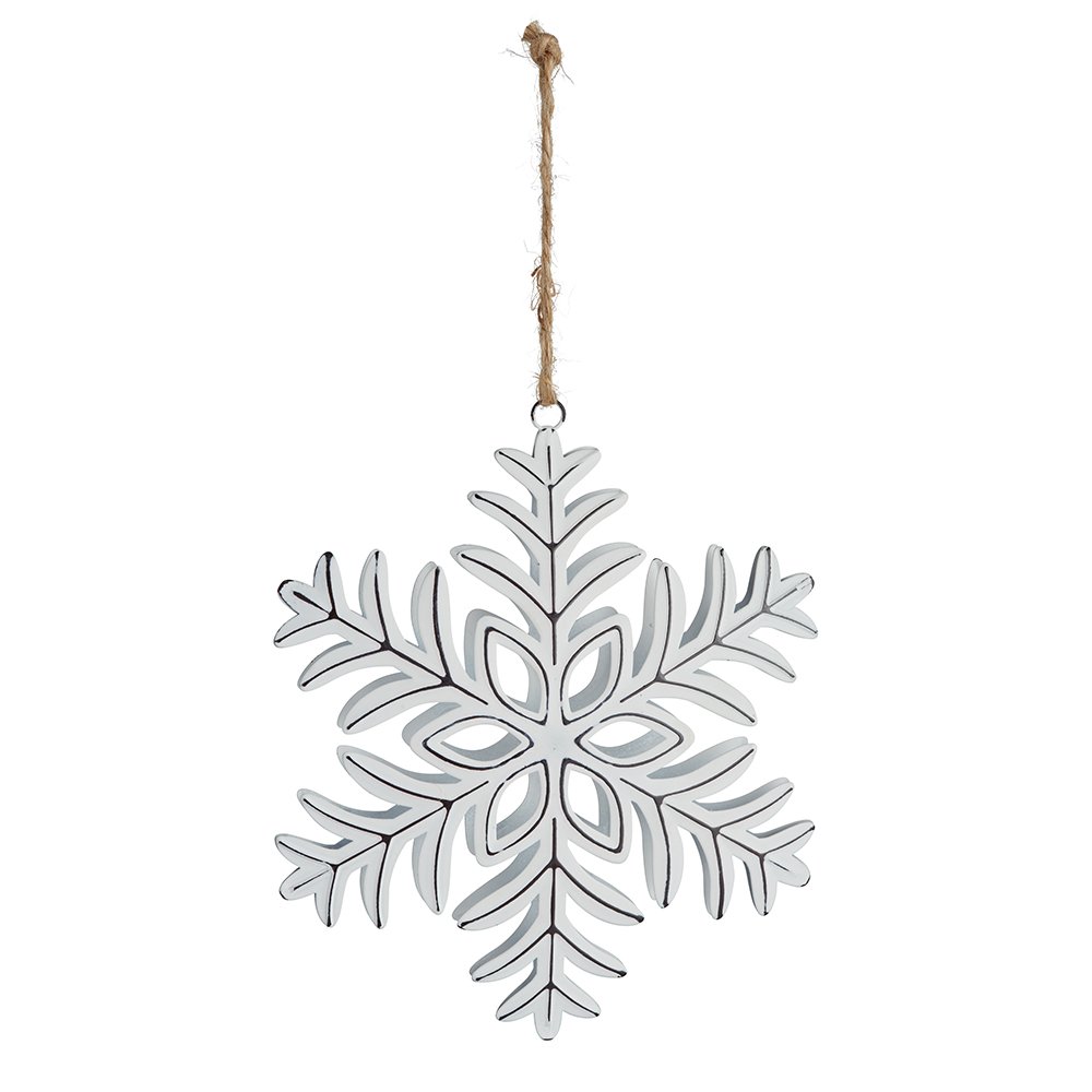 Wilko 6 Pack Frost Metal Snowflake Christmas Decoration Image 2