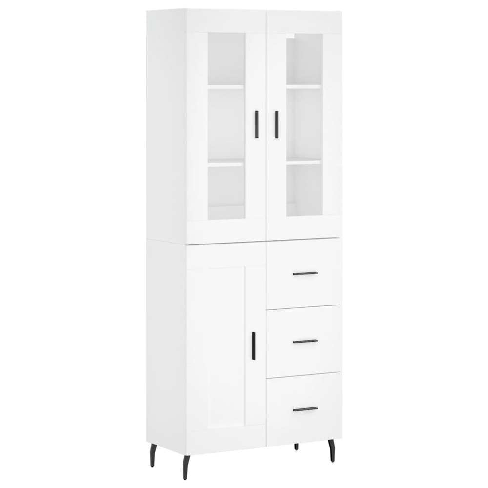 vidaXL 3 Door 3 Drawer White Highboard Image 2