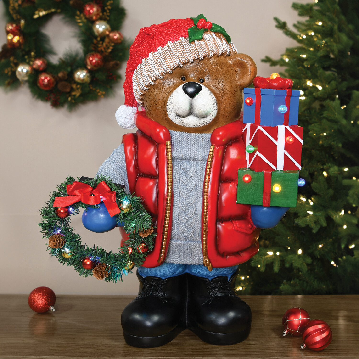 Traditional Christmas Bear Ornament - Red Image 5