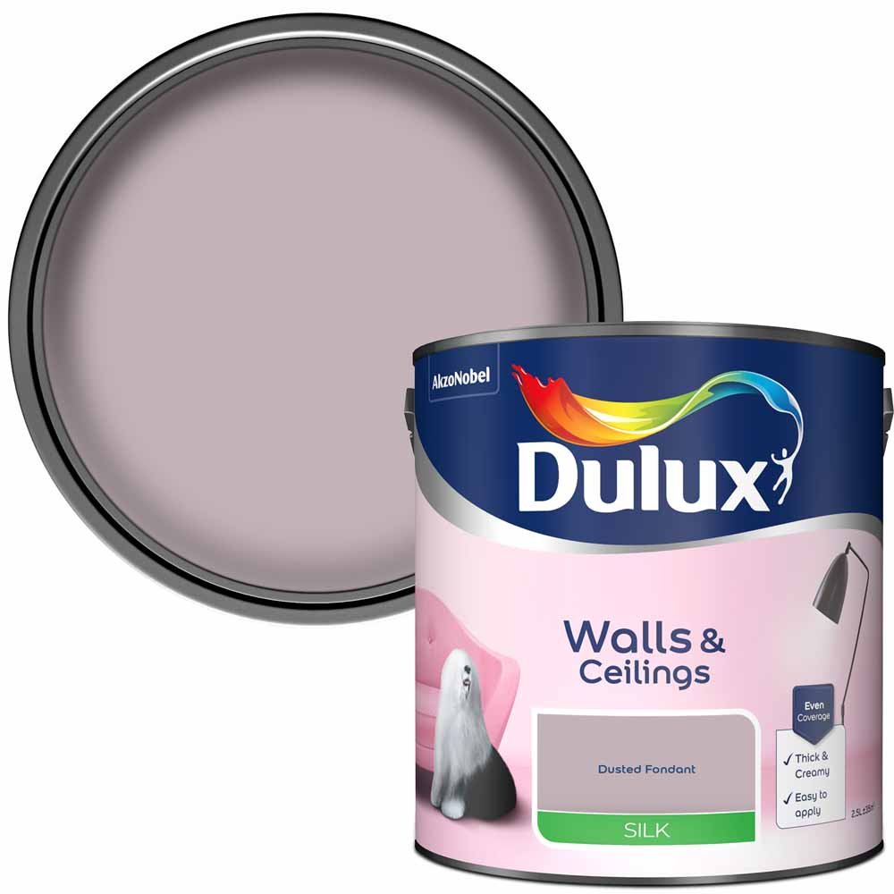 Dulux Walls & Ceilings Dusted Fondant Silk Emulsion Paint 2.5L Image 1