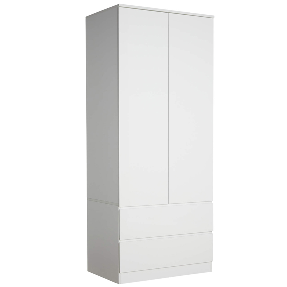 Home Source 2 Door 2 Drawer White Modern Wardrobe Image 2