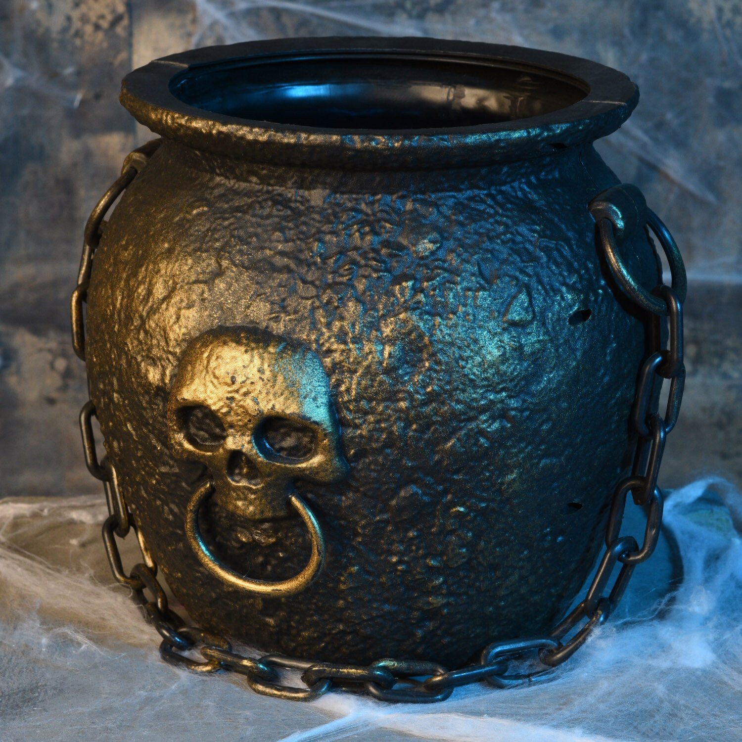 Light Up Halloween Cauldron Bronze Image 2