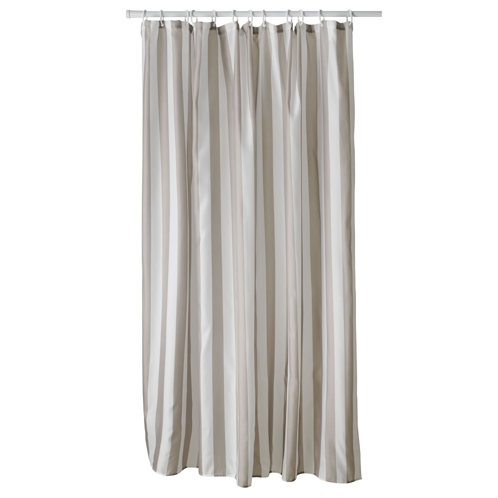 Wilko Natural Stripe Shower Curtain Image