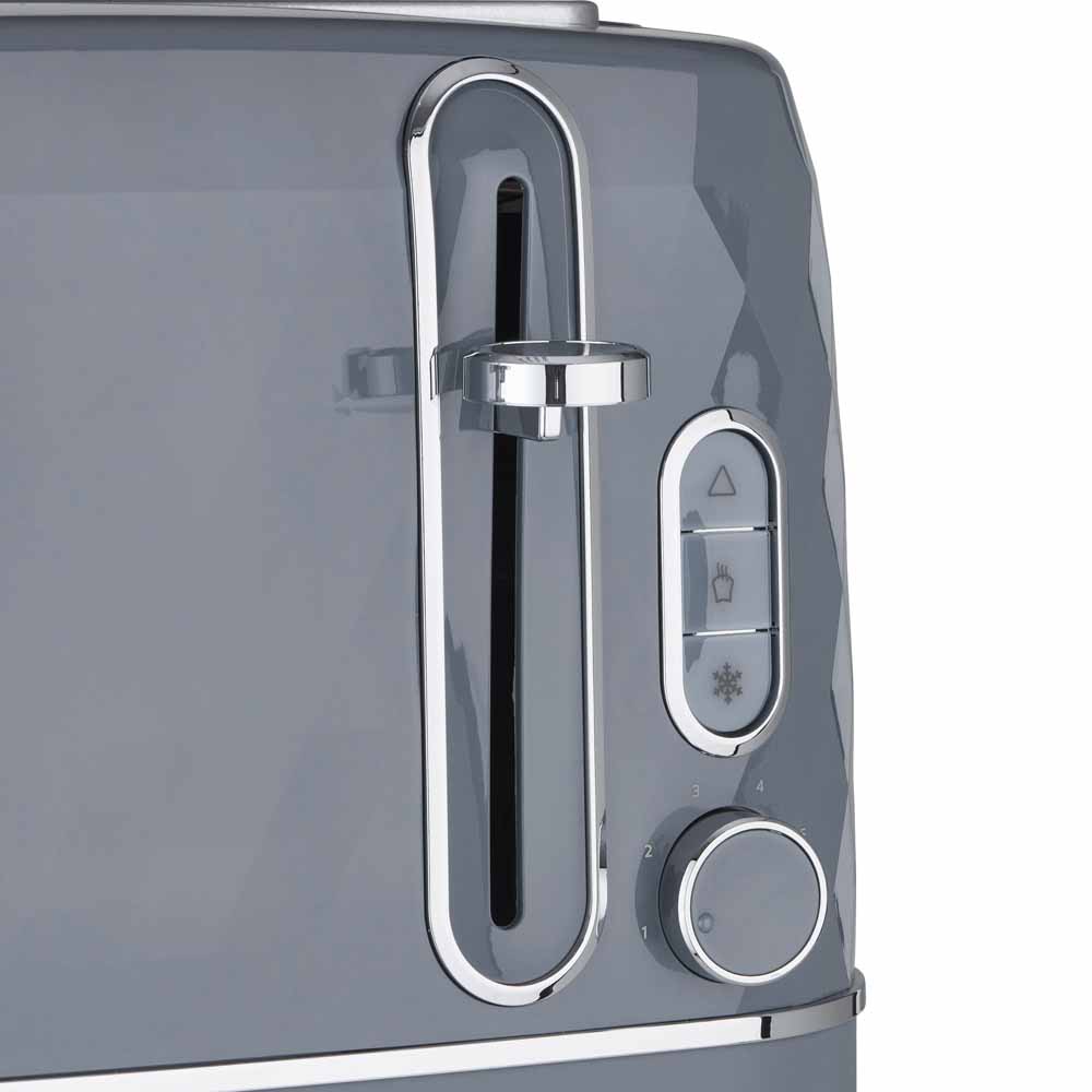 Wilko Grey Diamond 4 Slice Toaster Image 2