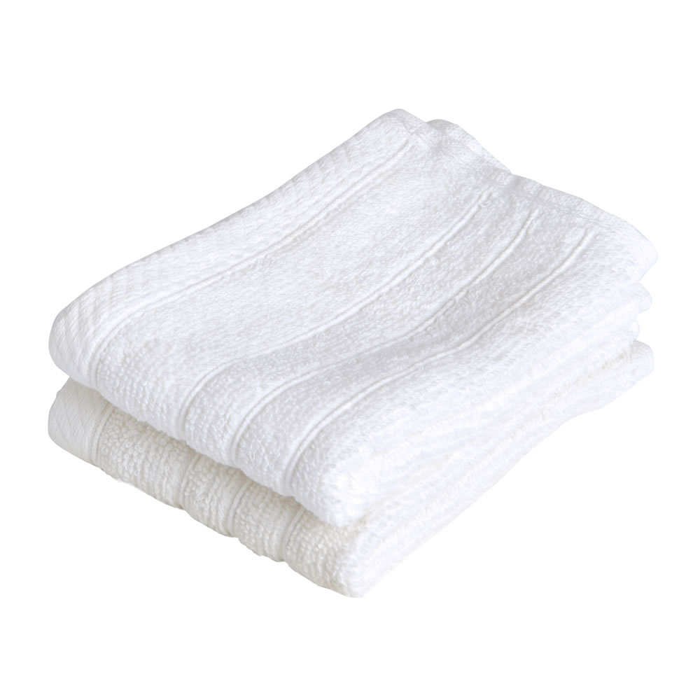 Wiko White Face Cloths 2 pack Image 1