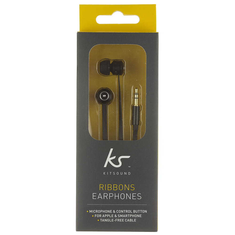 KitSound Black Ribbons Earphones Image 1