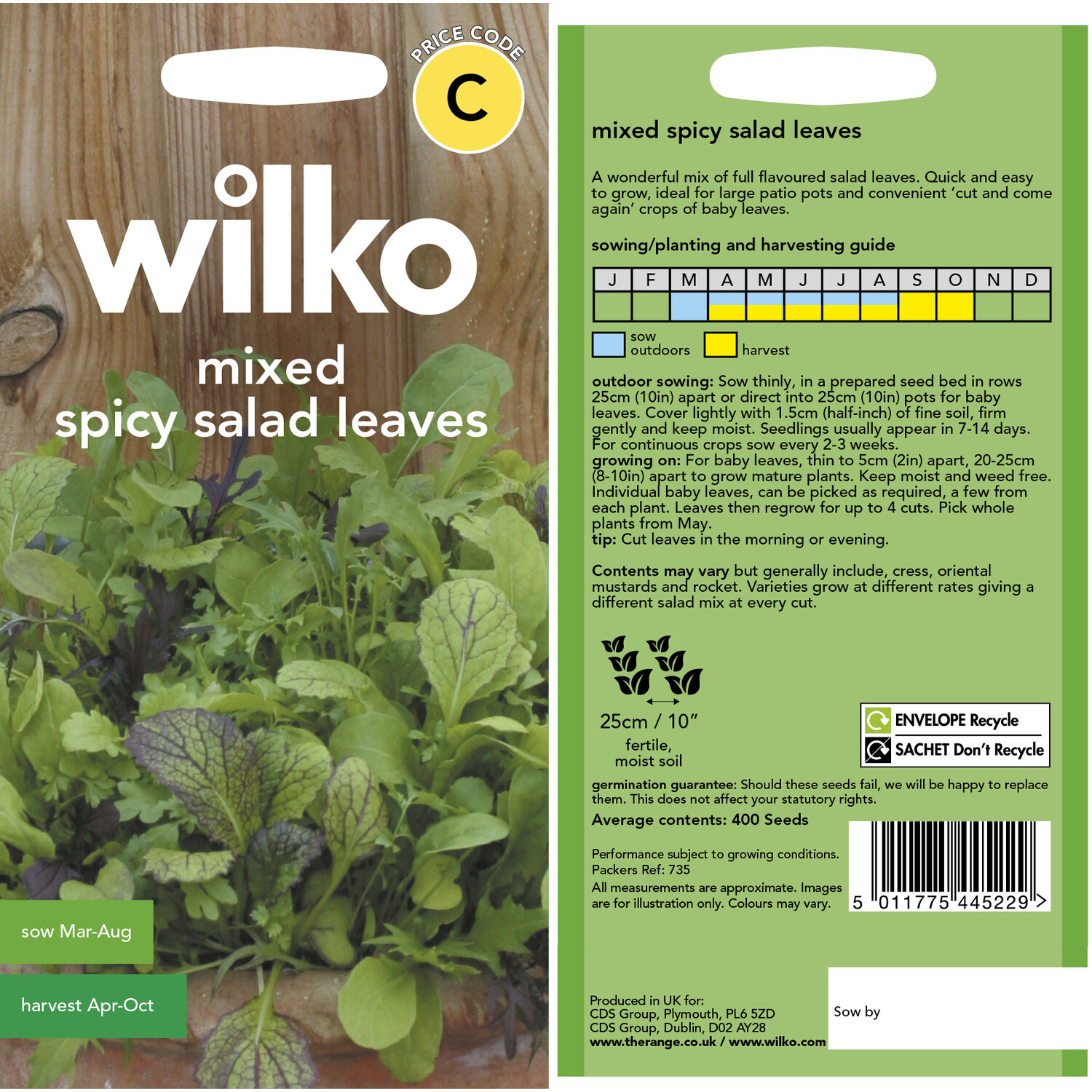Wilko Mixed Spicy Salad Leaves Seeds Image 3