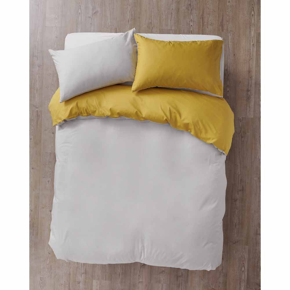 Wilko Ochre Grey Reversible Duvet King Size Wilko