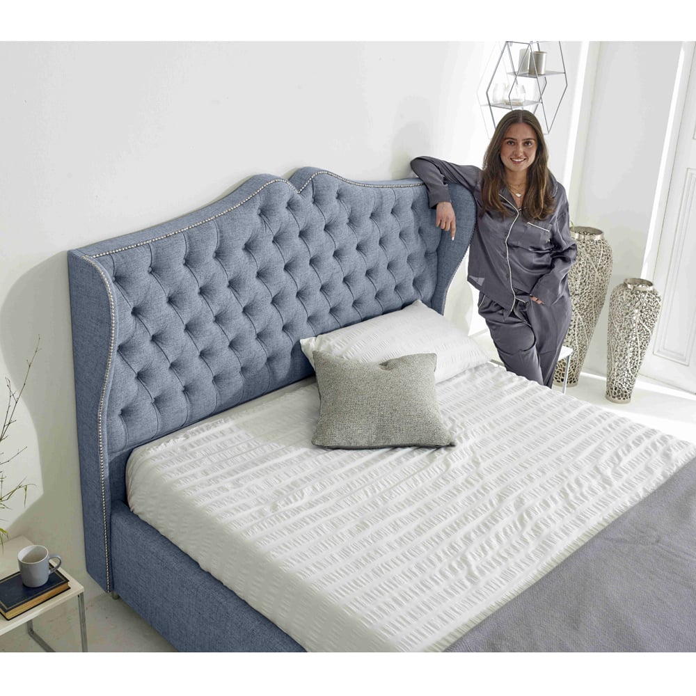 Eleganza Vanessa Double Dawn Grampian Fabric Bed Frame with Headboard Image 6