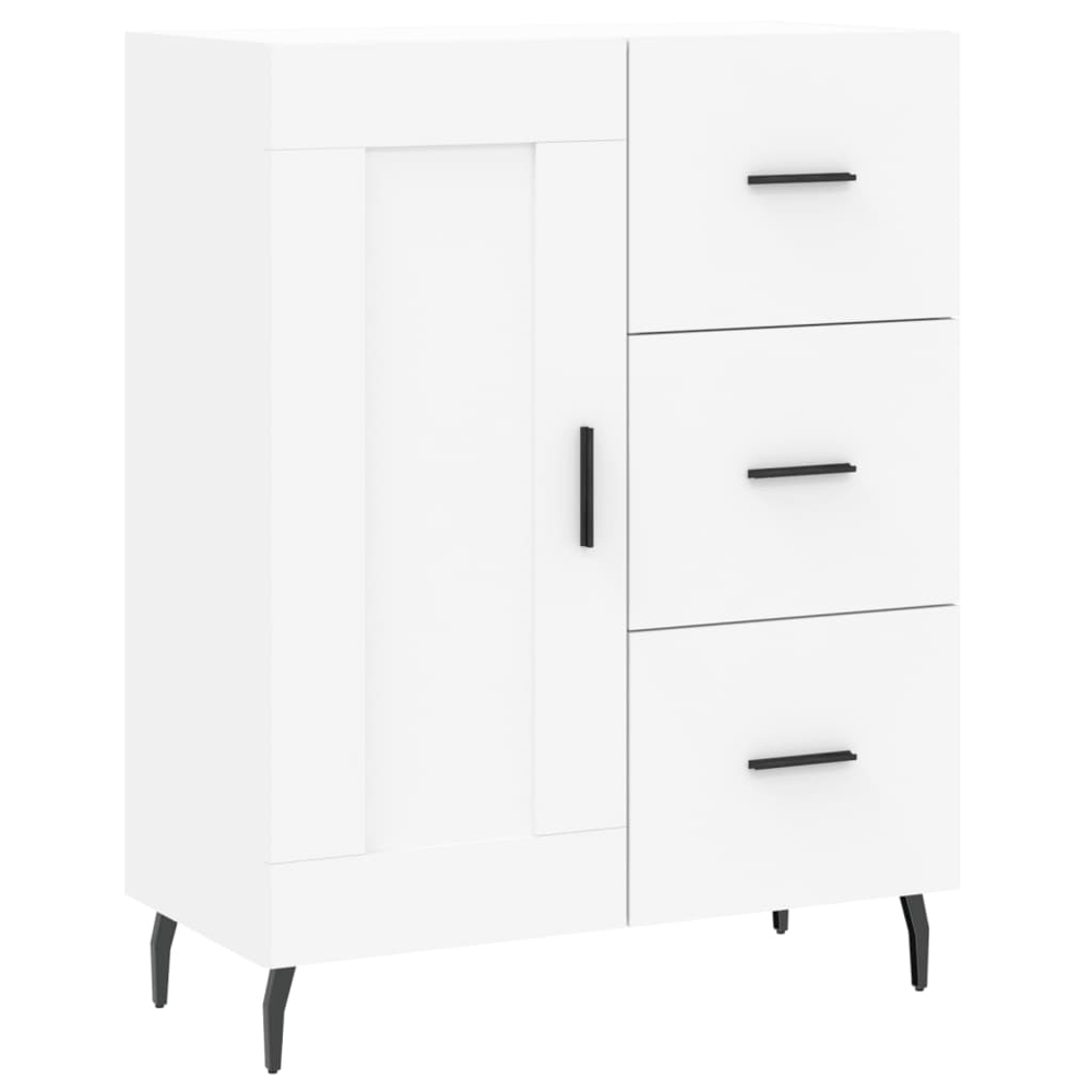 vidaXL Single Door 3 Drawer 3 Shelf White Highboard Image 7